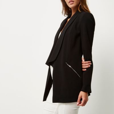 Black zip detail blazer